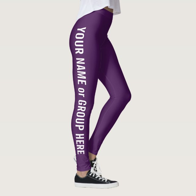 Leggings Nombre de grupo personalizado y Bonito de texto Le (Derecha)