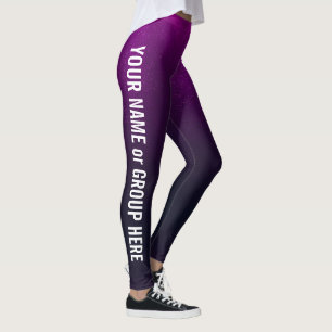 Leggings Nombre de grupo Personalizado y leyenda de texto p