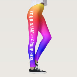 Leggings Nombre de grupo Personalizado y leyenda de texto p