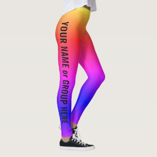 Leggings Nombre de grupo Personalizado y leyenda de texto p