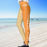 Leggings Nombre de la Deportiva Tiempo de Playa de Verano<br><div class="desc">El Summer Time Beach Time Sporty Se Llama Diseño. Este diseño único tiene dos colores diferentes: marrón claro y naranja. Es muy sencillo para el personalizar, sólo hay que añadir su nombre. Se imprimirá a ambos lados de las leggings. El texto de la pierna izquierda es "VERANO A LA HORA"...</div>