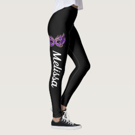 Leggings Nombre de la máscara púrpura de las leyendas del m