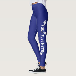 Leggings Nombre de mariposa personalizado azul marino