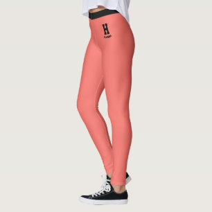 Leggings Nombre de monograma personalizado Athleisure elega