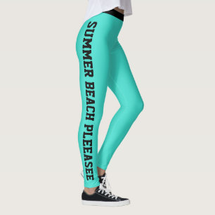 Leggings Nombre de monograma personalizado elegante turques