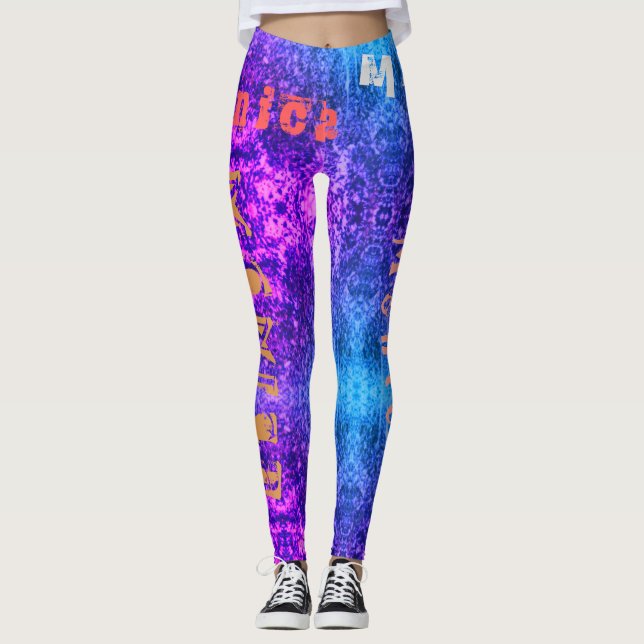 Leggings Nombre de repetición de personalizado Unisex Leggi (Anverso)