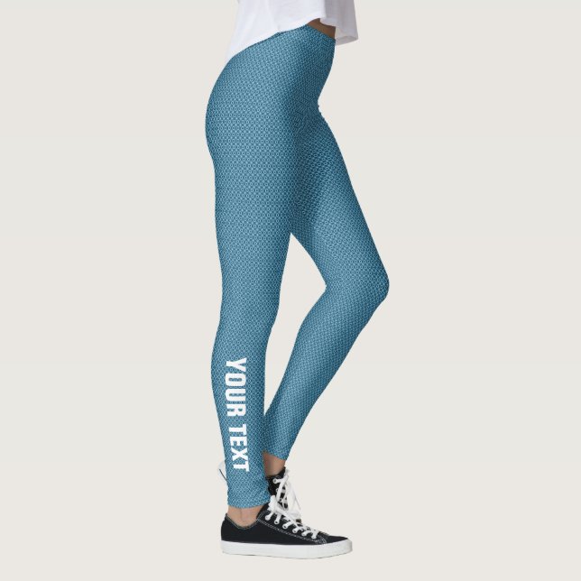 Leggings Nombre de texto personalizado Mujeres Azul elegant (Derecha)