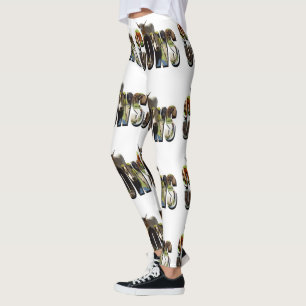 Leggings Nombre de vacas Logo de imagen con vacas, 