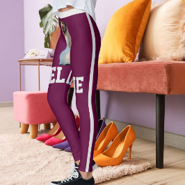 Leggings Nombre de vino personalizado foto de Mascota de ga