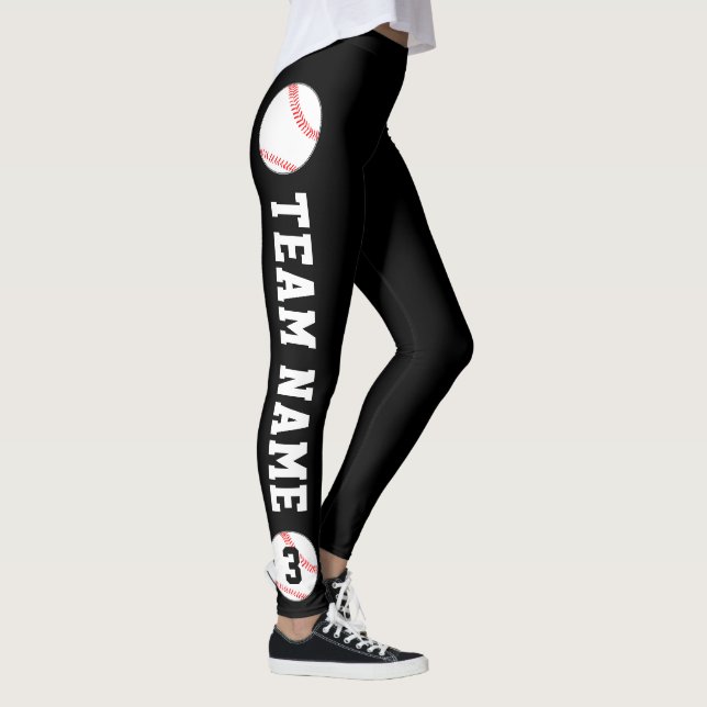 Leggings Nombre del equipo de béisbol personalizado y númer (Derecha)