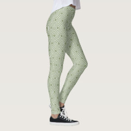 Leggings Nombre del patrón de Honeycomb del hexágono verde