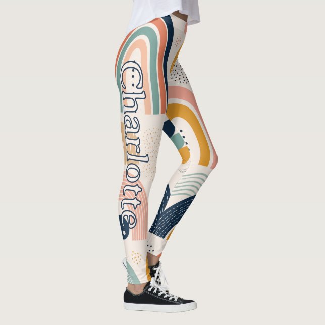 Leggings Nombre en patrón abstracto de arco de prisma paste (Derecha)