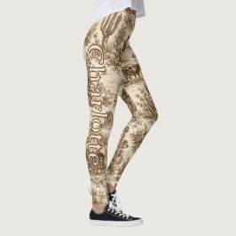 Leggings Nombre en patrón de toile del desierto occidental 