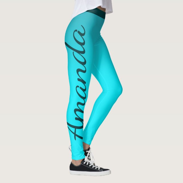 Leggings Nombre personalizado azul brillante (Derecha)