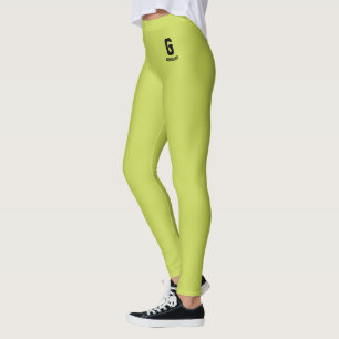 Leggings Nombre personalizado clásico manograma verde manza