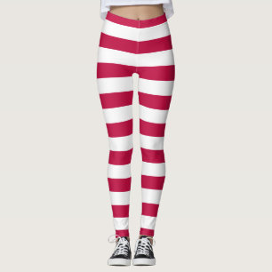 Leggings Nombre personalizado Color editable y franjas blan