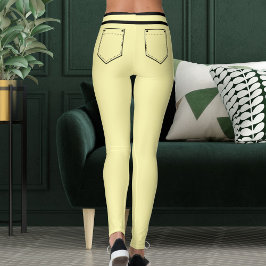 Leggings Nombre Personalizado Crema y Rayas Negras Regalo D