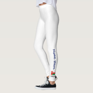 Leggings Nombre personalizado de la bandera omaní de Omán