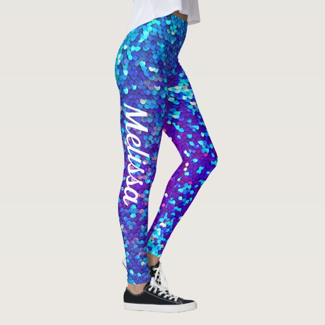 Leggings Nombre personalizado de la sirena de impresión en  (Derecha)