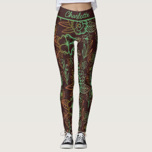 Leggings Nombre personalizado de la vegetación de patrones