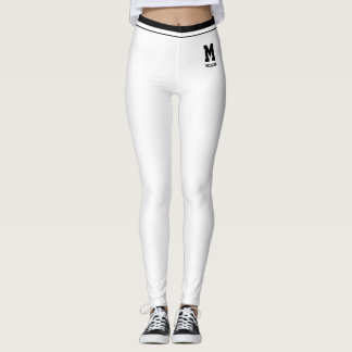 Leggings Nombre Personalizado Divertido con Rayas Blancas y