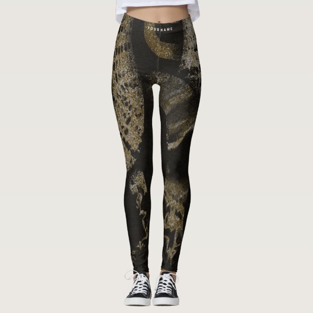 Leggings Nombre personalizado Elegante Medusa Snusa Snakes  (Anverso)