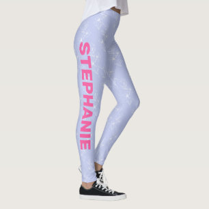 Leggings Nombre personalizado Equipo de la escuela Flor bla