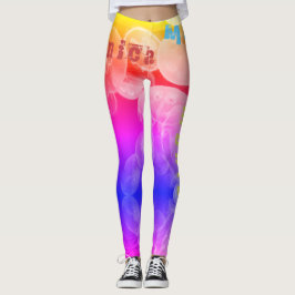Leggings Nombre personalizado Leyenda de marisco arcoiris