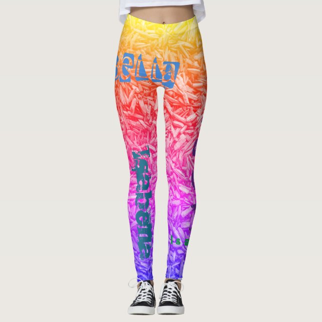 Leggings Nombre personalizado Leyendas arcoiris (Anverso)