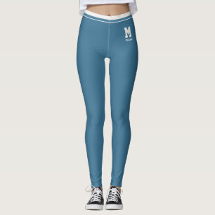 Leggings Nombre Personalizado Lindo Azul Pizarra Neutro Ray