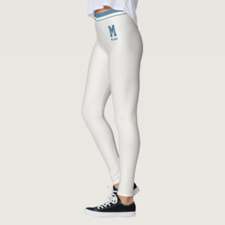 Leggings Nombre Personalizado Lindo Neutral Pizarra Azul Ra