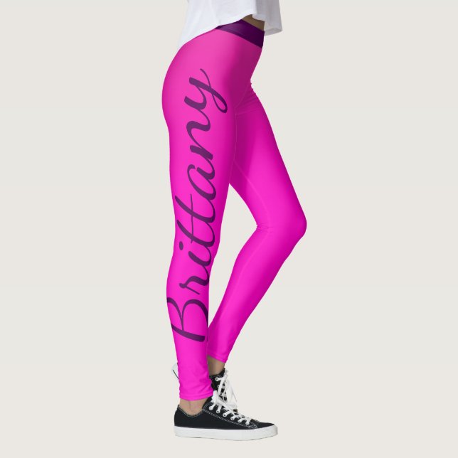 Leggings Nombre personalizado neón rosado (Derecha)