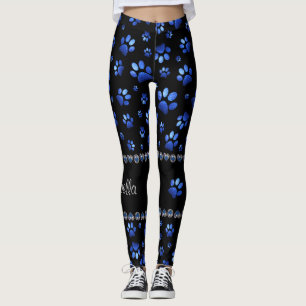 Leggings Nombre personalizado, perras de perro purpurina az