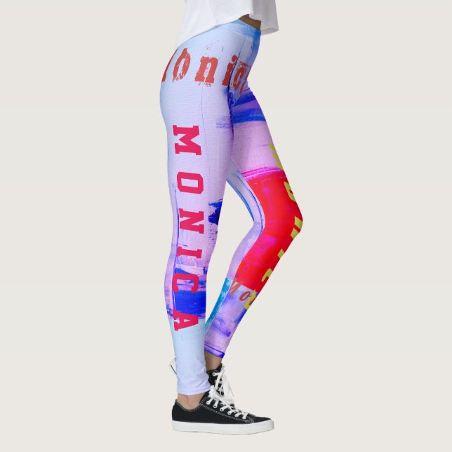 Leggings Nombre personalizado Piernas arcoiris (Derecha)