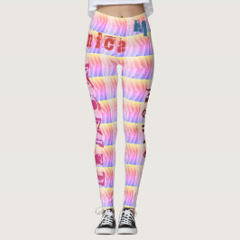 Leggings Nombre personalizado Piernas arcoiris