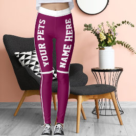 Leggings Nombres Mascotas de bandas de vino blanco personal