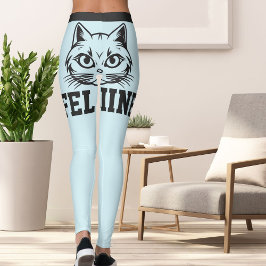 Leggings Nombres personalizados Mascota de gatos con franja