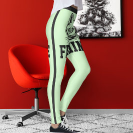 Leggings Nombres personalizados Rayas grises verdes Mascota