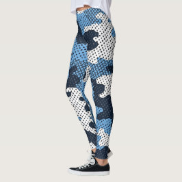 Leggings North Carolina Blue & White Heel Camo Printed
