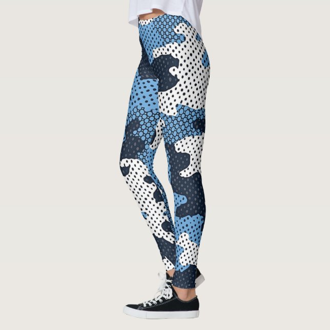 Leggings North Carolina  Blue & White Heel Camo Printed  (Izquierda)