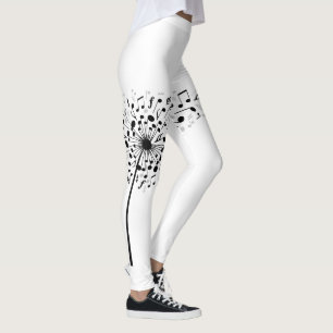 Leggings Notas de la música del diente de león