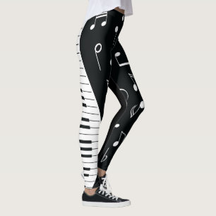 Leggings Notas de la música y llaves del piano