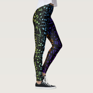 Leggings Notas de Música Coloridas Músicos Amantes de la Mú