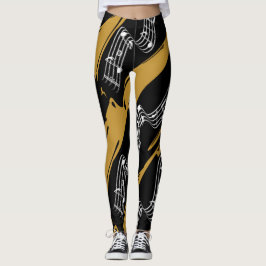 Leggings Notas musicales Black Gold Modern