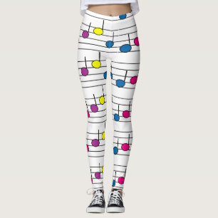 Leggings Notas Musicales Coloridas Pentagrama
