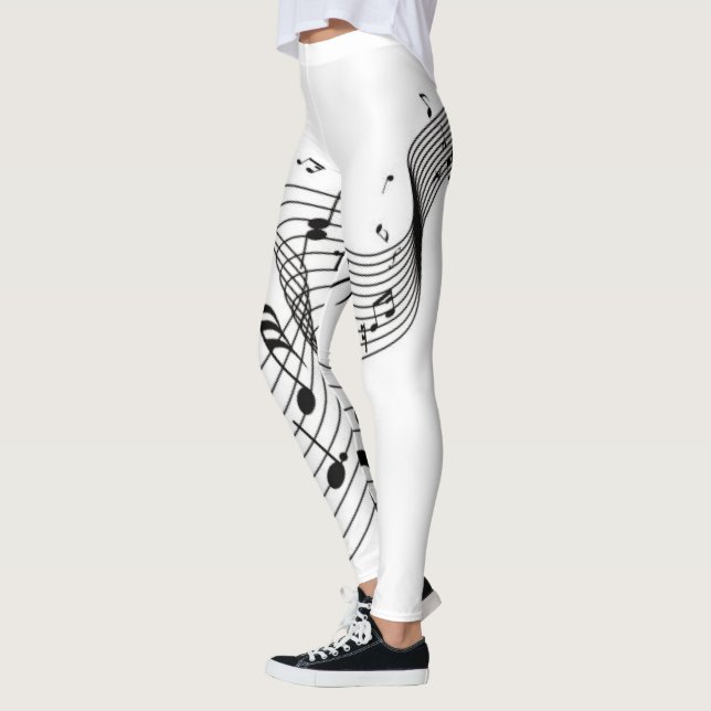 Leggings Notas musicales en blanco (Izquierda)