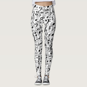 Leggings Notas musicales frescas y modelo al azar de los