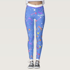 Leggings Notas musicales (su nombre) en su color