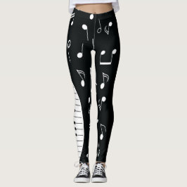 Leggings Notas musicales y claves de piano