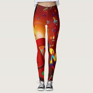 Leggings Notas musicales y símbolos coloridos